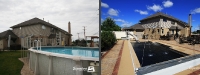 Before & After Picture of a Fiberglass Pool in Tinley Park, IL