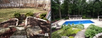 Before & After Picture of a Fiberglass Pool in St. Charles, IL