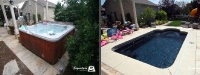 Before & After Picture of a Fiberglass Pool in Vernon Hills, IL