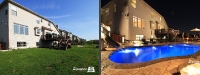 Before & After Picture of a Fiberglass Pool in Plainfield, IL