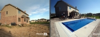 Before & After Picture of a Fiberglass Pool in Lemont, IL