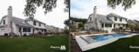 Before & After Picture of a Fiberglass Pool in Batavia, IL