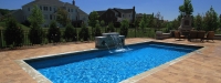 Cassini Model Rectangle Pool with Automatic Pool Cover and Water Feature in South Barrington, IL